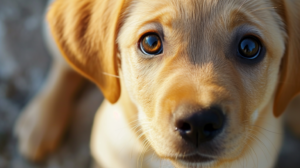 Close-up of a brown puppy Labrador